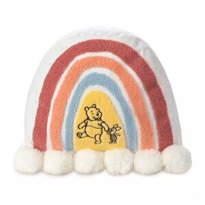 💙2021 Disney Parks Winnie The Pooh Piglet Rainbow Pom Pom Throw Pillow